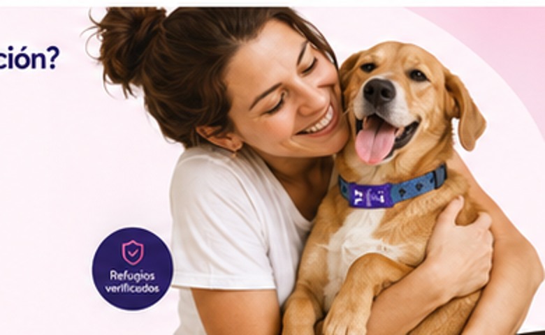 Voluntaria abrazando un perro